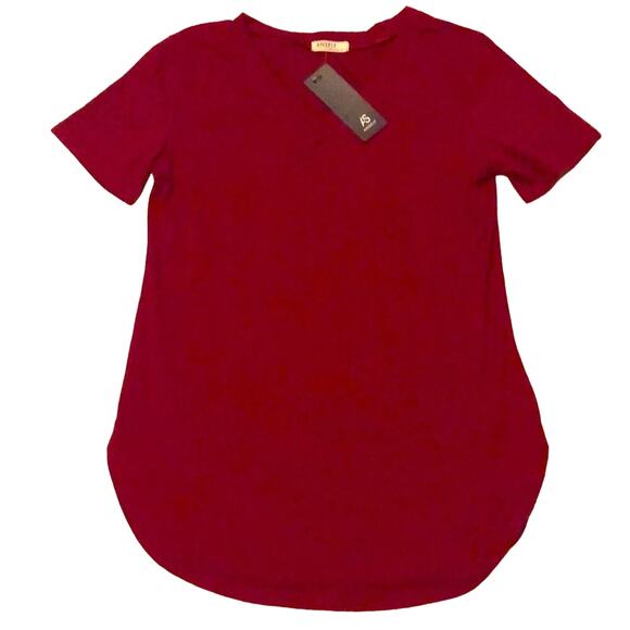 Anself Maroon V-Neck T-Shirt Size Large - Picture 1 of 3